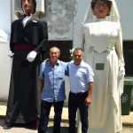 Gegants de Can Bros -el Josep i l'Eulàlia- i els seus portadors