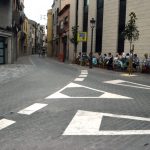 Anselm Clavé amb el carrer Revall i la continuació de les dues vies amb el carrer de Pere Puig