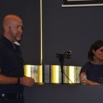 El regidor de Cultura, Sergi Corral, i la periodista Mònica Pagès