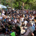 Crida per la democràcia. Acte d'Òmnium Cultural. Rambla de Les Bòbiles.