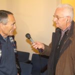 Rafael López, president Amics Sant Antoni, i Cisco Sáenz de Pablo, locutor Ràdio Martorell