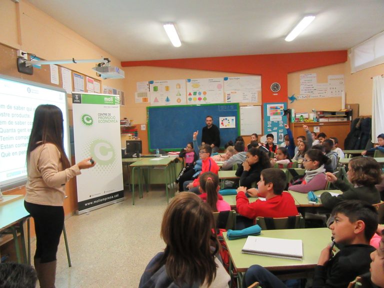Les cooperatives de les escoles José Echegaray i Lola Anglada aprenen a realitzar un estudi de mercat