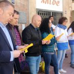Caramelles a la plaça de la Vila, amb els regidors Lluís Esteve, Albert Fernández, Sergi Corral i Míriam Riera
