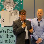 Fira de Sant Jordi. L'alcalde Xavier Fonollosa i el regidor de Cultura, Sergi Corral
