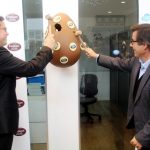Inauguració de l'ampliació de Vira Brands. Marc Ramon i Xavier Fonollosa