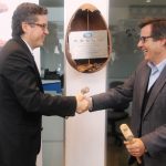 Inauguració de l'ampliació de Vira Brands. Marc Ramon i Xavier Fonollosa