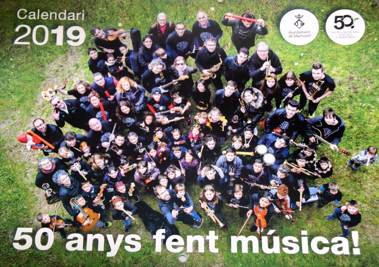 L’Escola Municipal de Música protagonitza el calendari 2019 de l’Ajuntament de Martorell