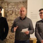 Inauguració de 'Individu'. Benito Rincón, Sergi Corral i Xavier Fonollosa