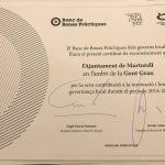 Cerimònia de lliurament dels certificats de bona pràctica