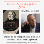Presentació del llibre 'Luter', d'Antoni Gelonch