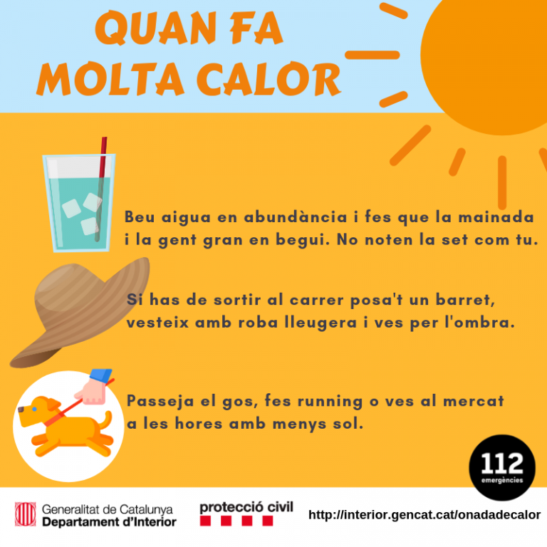 Activada l’Alerta del Pla de Protecció Civil de Catalunya PROCICAT per onada de calor