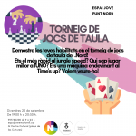 Activitats Espai Jove. Nord. Setembre 2019