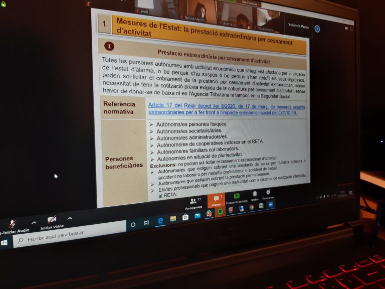 Una vintena d’autònoms s’informa sobre les darreres mesures de suport per efectes del coronavirus