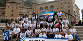 Comencen els actes del 60è aniversari de la Penya Blanc-i-Blava de Martorell amb la 23a Pujada a Montserrat