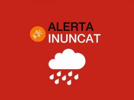 INUNCAT en fase d’Alerta per la previsió de pluges intenses i abundants fins diumenge