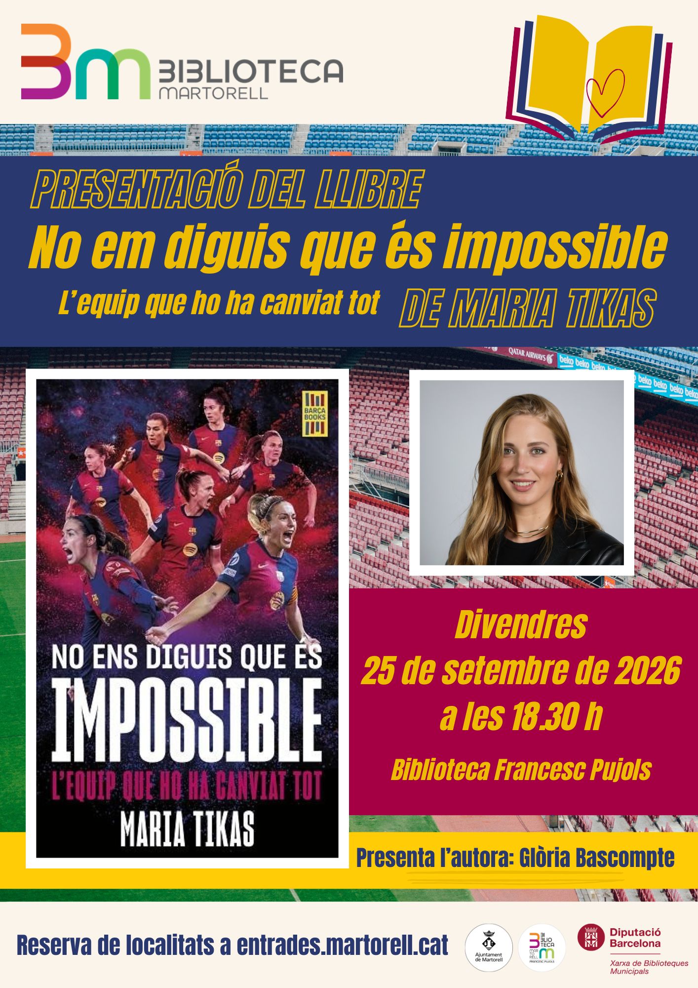 Presentació del llibre 'No em diguis que és impossible', de Maria Tikas